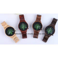 Montre en bois de dames de montres suisses de mouvement de montres en bois naturelles